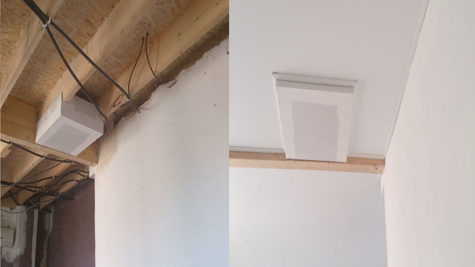 Drywall and stretch ceiling